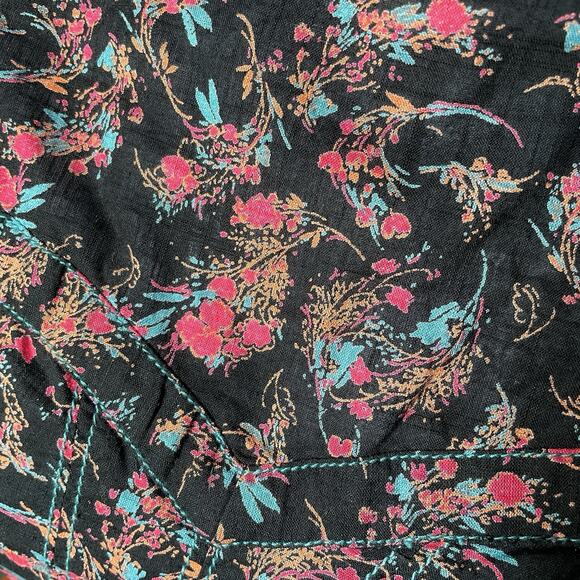 Free People WOMENS Monica Floral Corset Top Cropped Backless NWOT Black Red XS - Picture 8 of 13